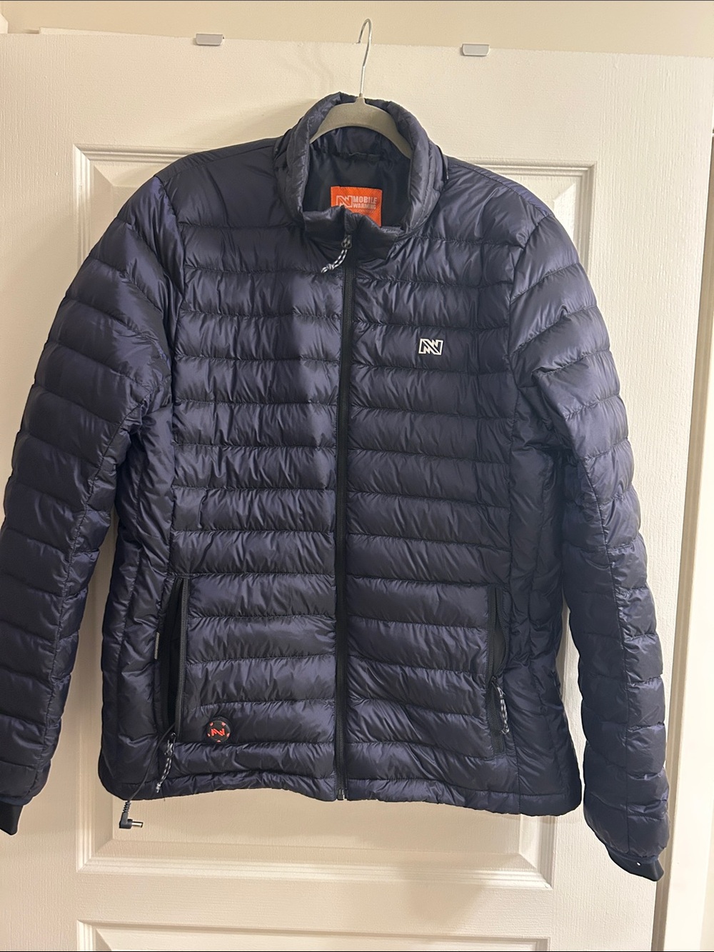 Lightweight Down Mobile Warming Puffer (Heated) Jacket in Navy